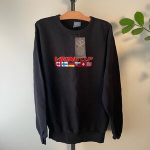 Ash City Vintage Viking Cup Sweatshirt Pullover Sweater With Flags Mens Large
